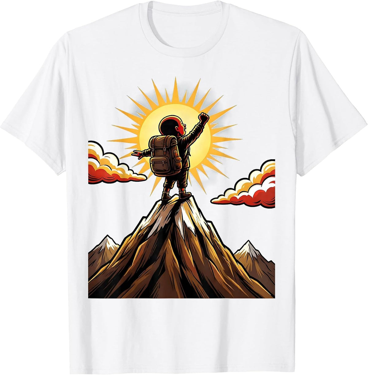 Men's Special Education Mountain Peak Achievement Design T-Shirt - White