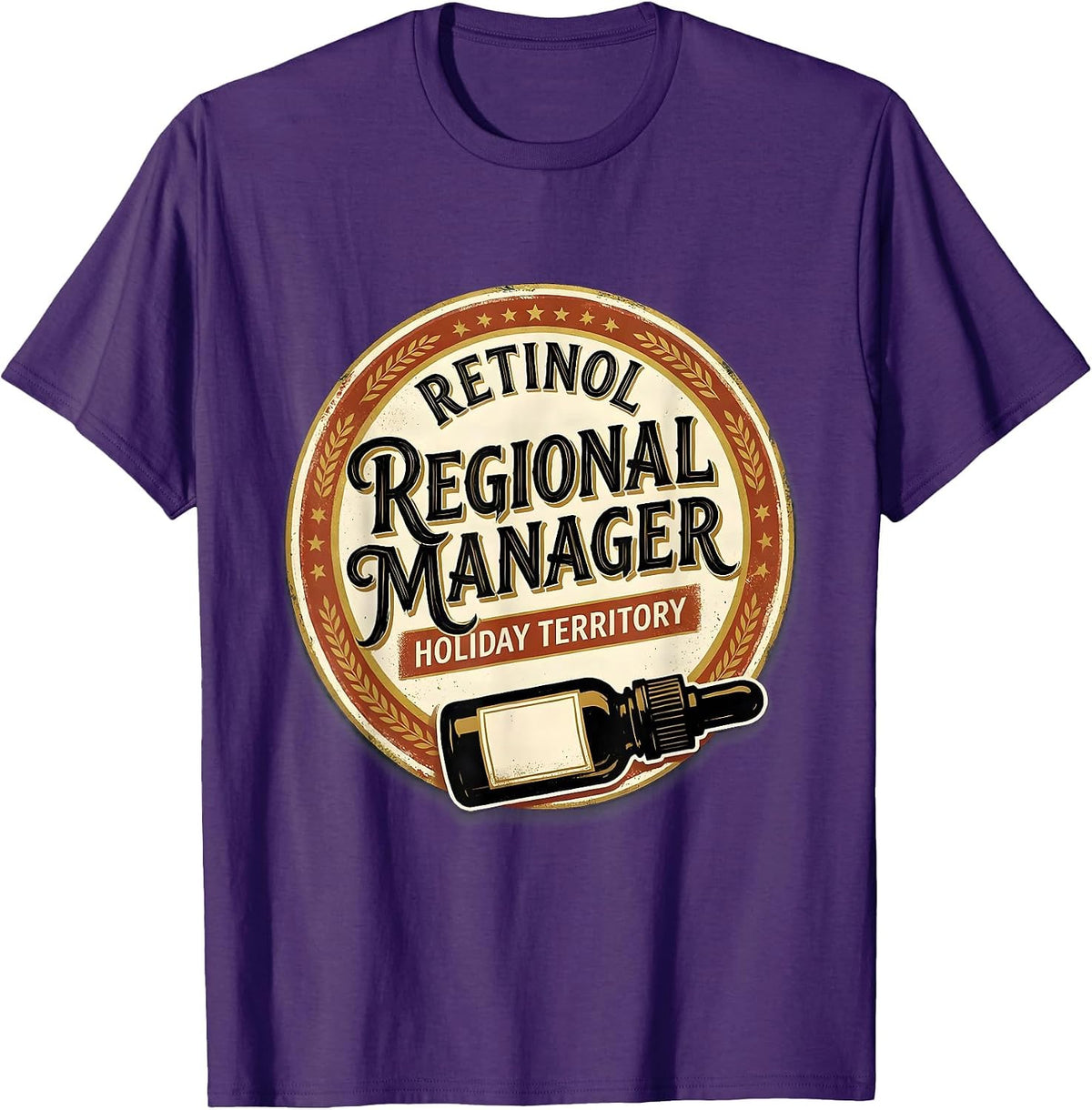 Men's Retinol Regional Manager, Holiday Territory Esthetician T-Shirt - Purple