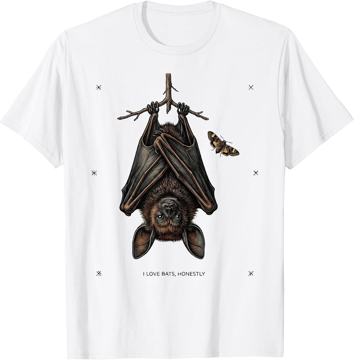 Men's I Love Bats Honestly Funny Bat Lover Wildlife Conservation T-Shirt - White