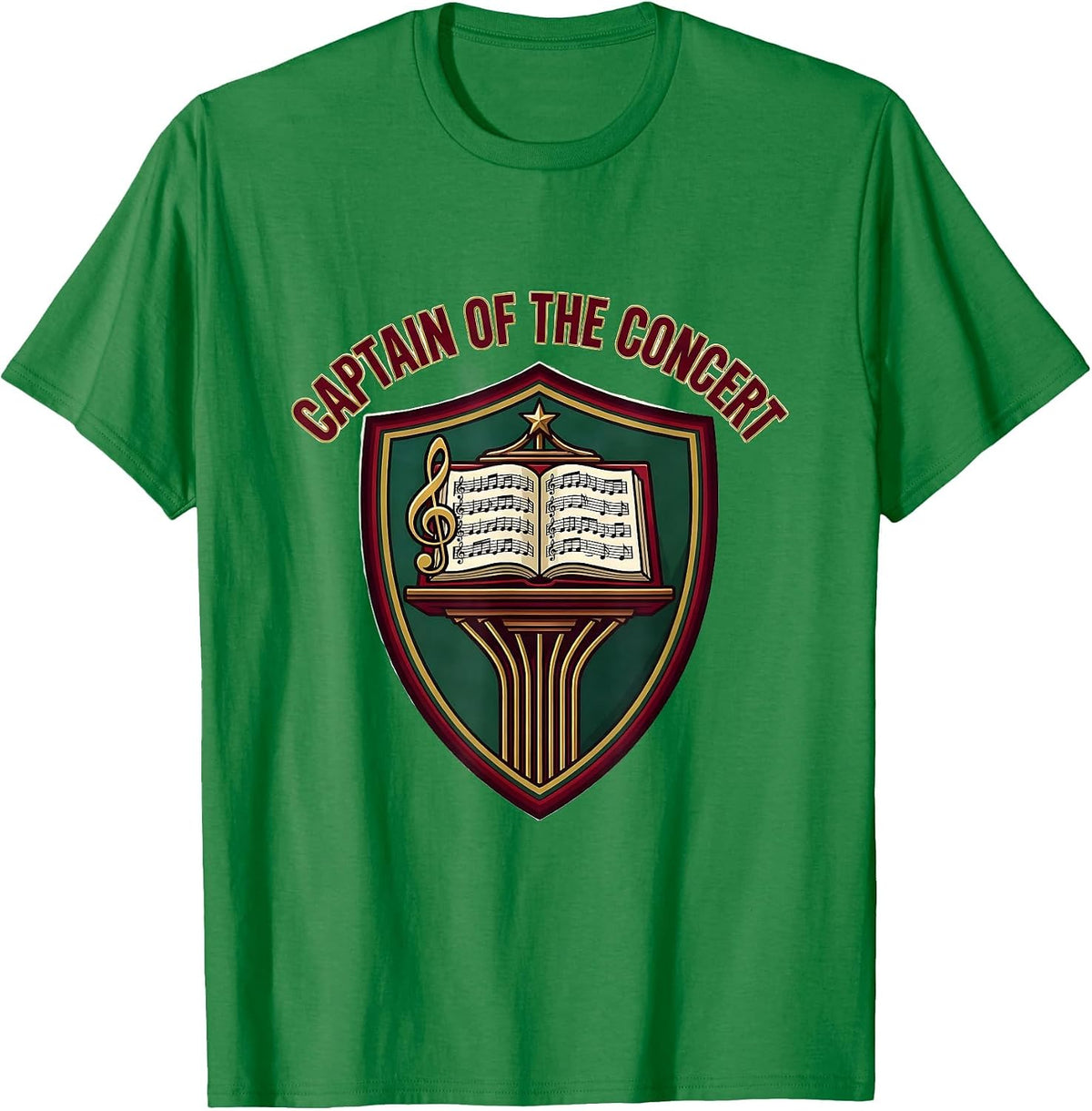 Men's Captain Of The Concert Festive Music Teacher Christmas T-Shirt - Kelly Green