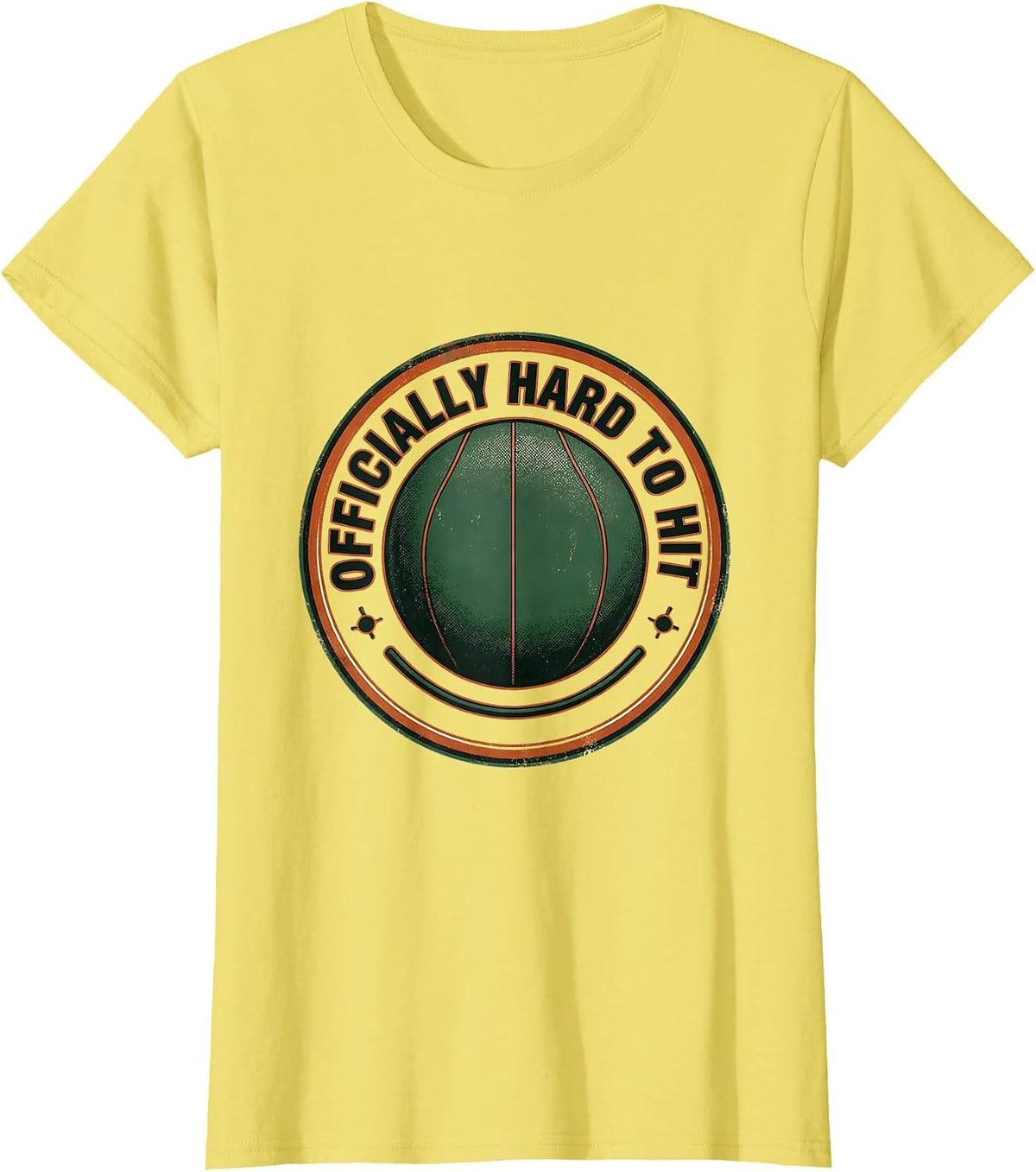 Officially Hard To Hit Vintage Dodgeball Pun Humor T-Shirt - Lemon Yellow