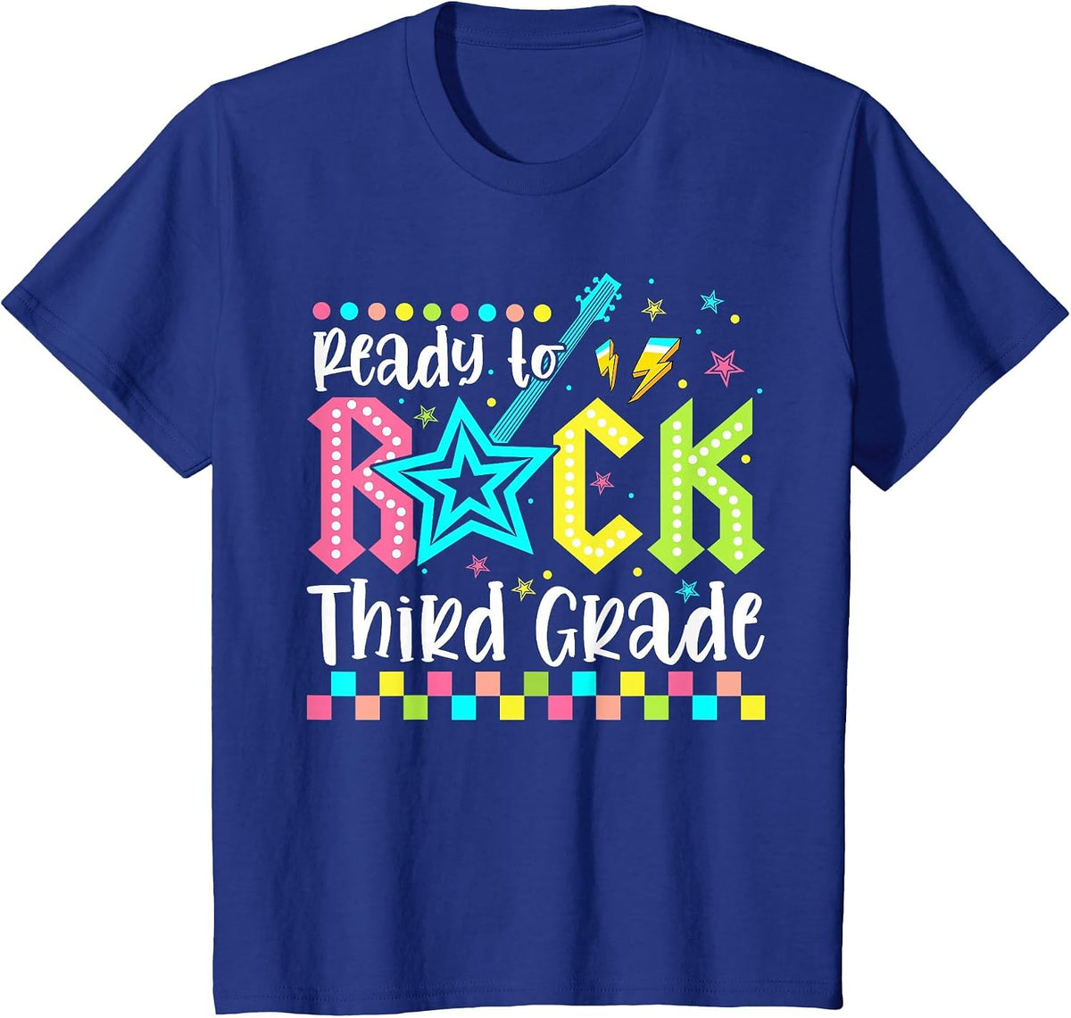 Ready to Rock Third Grade Back to School 3rd Grade Boys Kids T-Shirt - Royal Blue