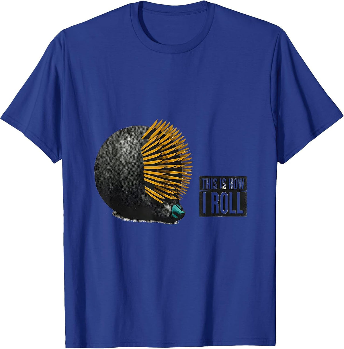 This Is How I Roll Midcentury Modern Hedgehog Lover Cute T-Shirt - Royal Blue