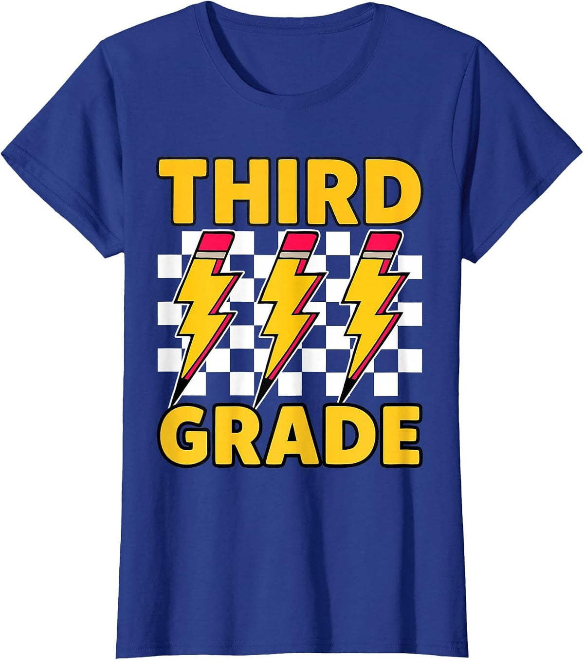 3rd Grade Lightning Bolt Third Grade Teacher Back to School T-Shirt - Royal Blue