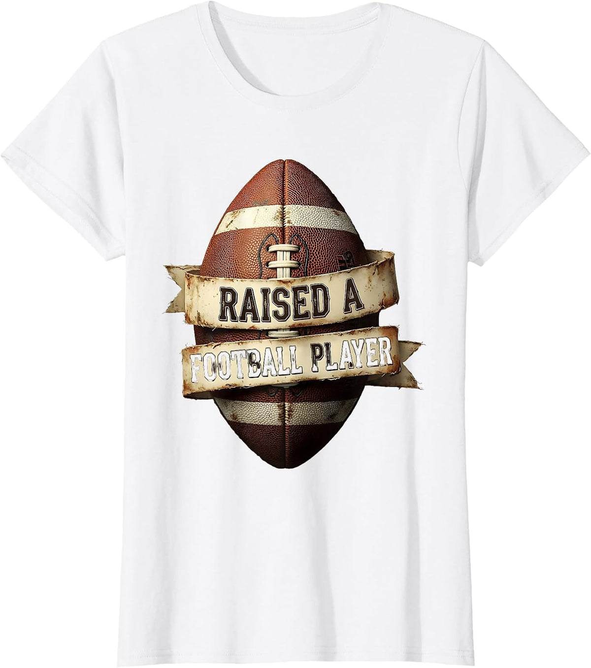 Raised a Football Player Proud Football Dad Design T-Shirt - White