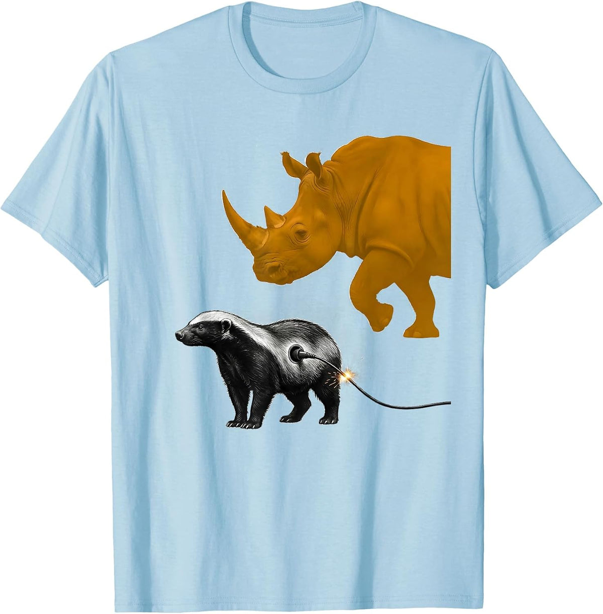 Men's Honey Badger Fearless Attitude Wildlife Humor Animal Lover T-Shirt - Baby Blue