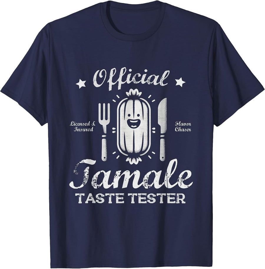 Tamale Taste Tester Funny Cinco De Mayo Mexican Tamales T-Shirt - Navy Blue