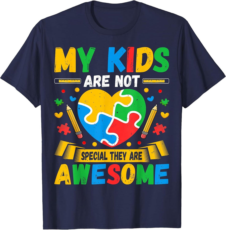 My Kids are Not Special They are Awesome Autism Sped Teacher T-Shirt - Navy Blue