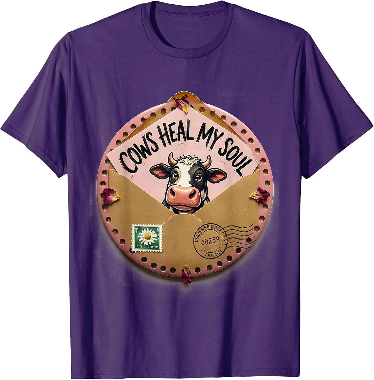 Cows Heal My Soul Animal Lover Design T-Shirt - Purple