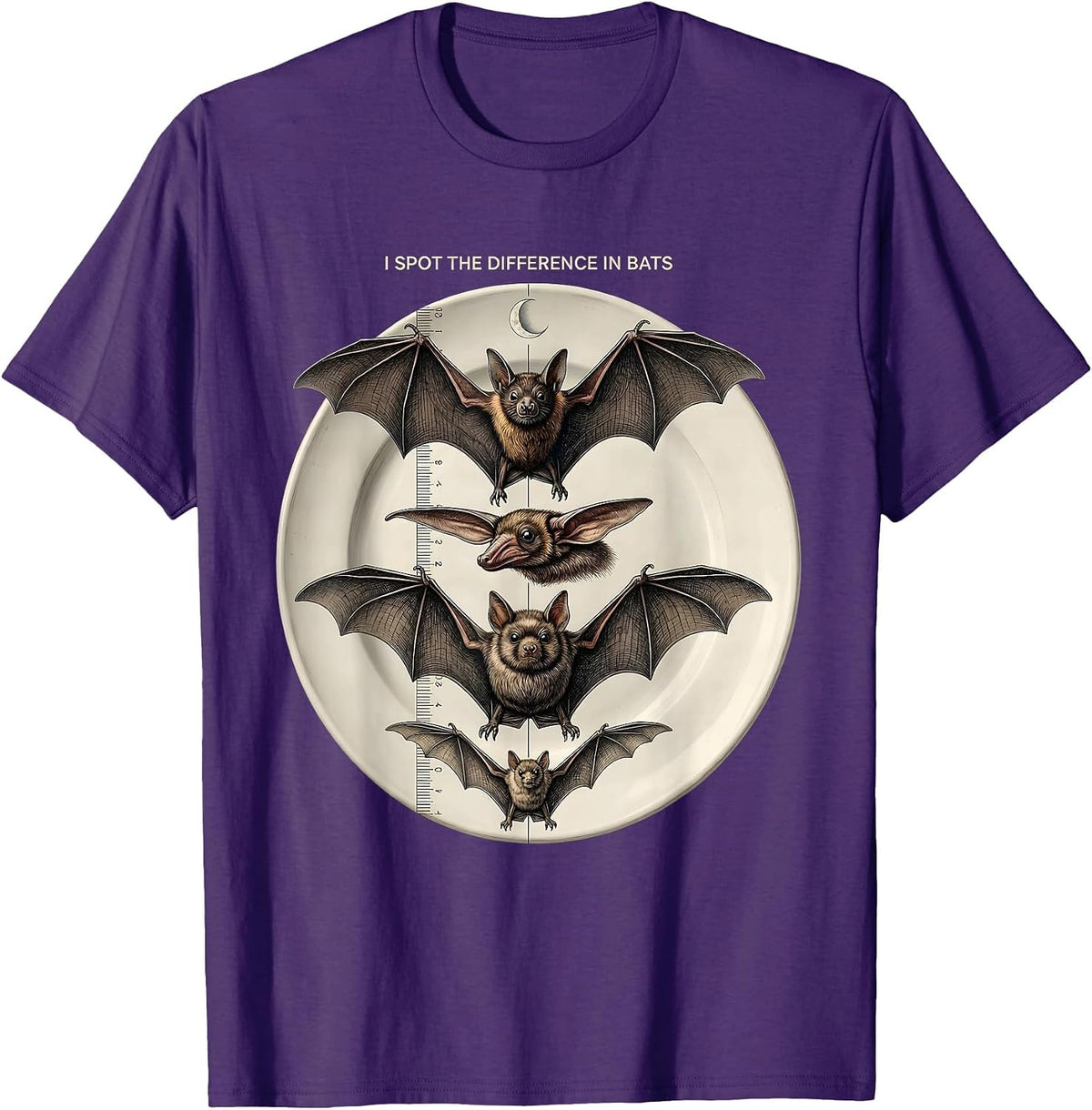 I Spot The Difference In Bats Naturalist Bat Lover Halloween T-Shirt - Purple