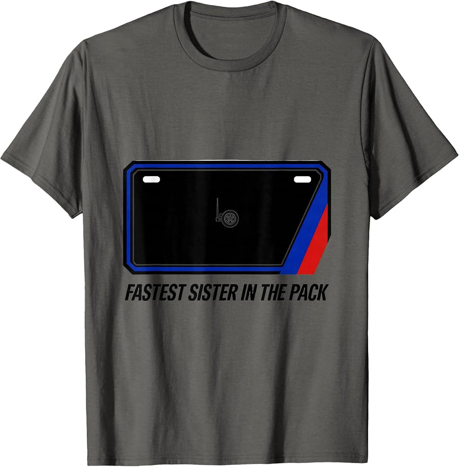 Fastest Sister In The Pack Racing Livery RC Car Patriotic T-Shirt - Asphalt Grey