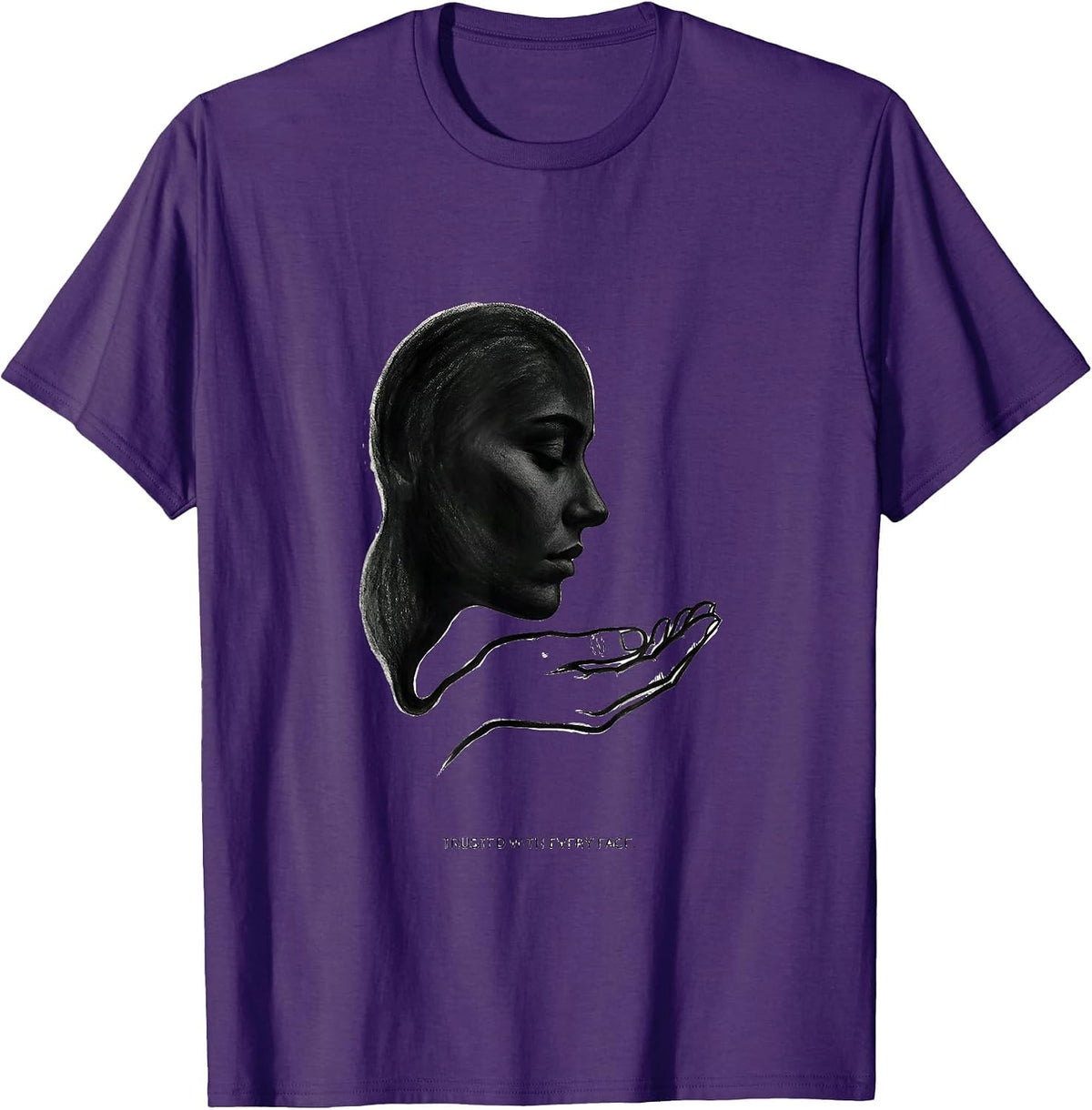 Trusted With Every Face Minimalist Esthetician Gift T-Shirt - Purple