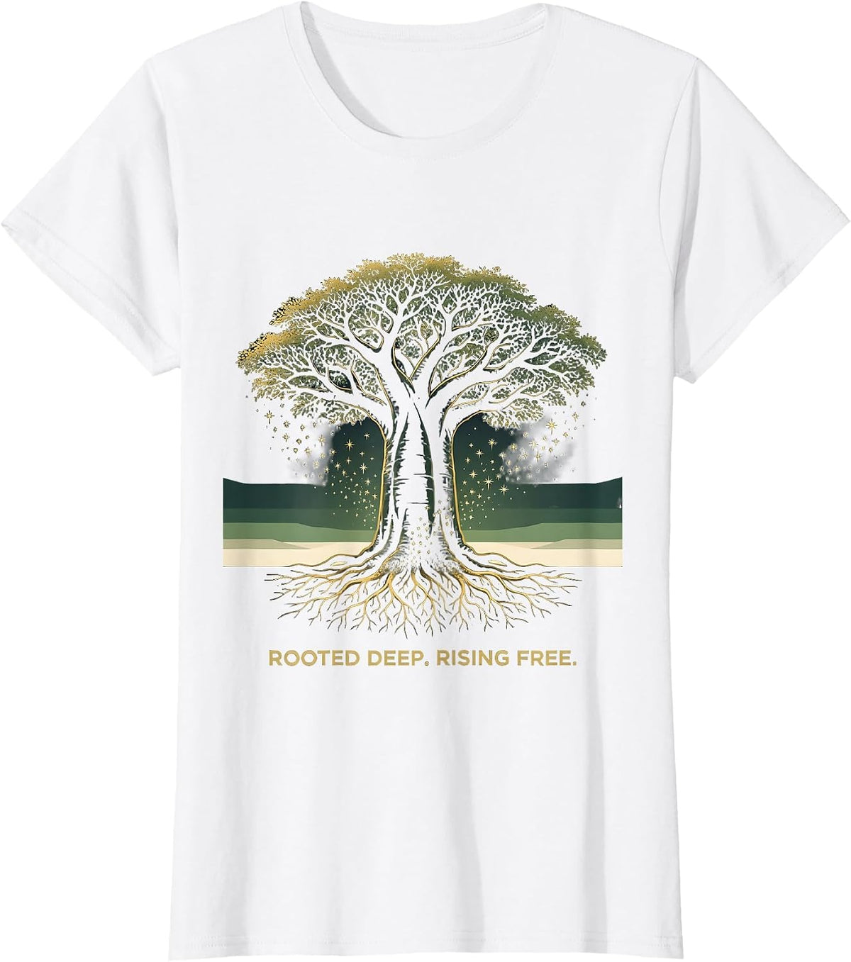 Rooted Deep Rising Free Baobab Tree Juneteenth Design T-Shirt - White