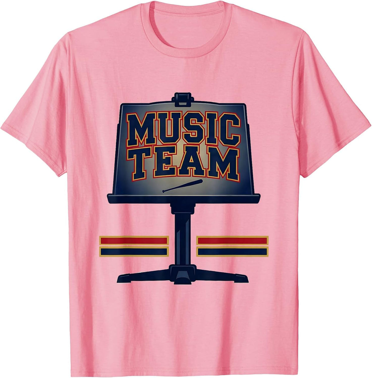 Men's Music Team Sports Teacher Crew First Day of School T-Shirt - Pink