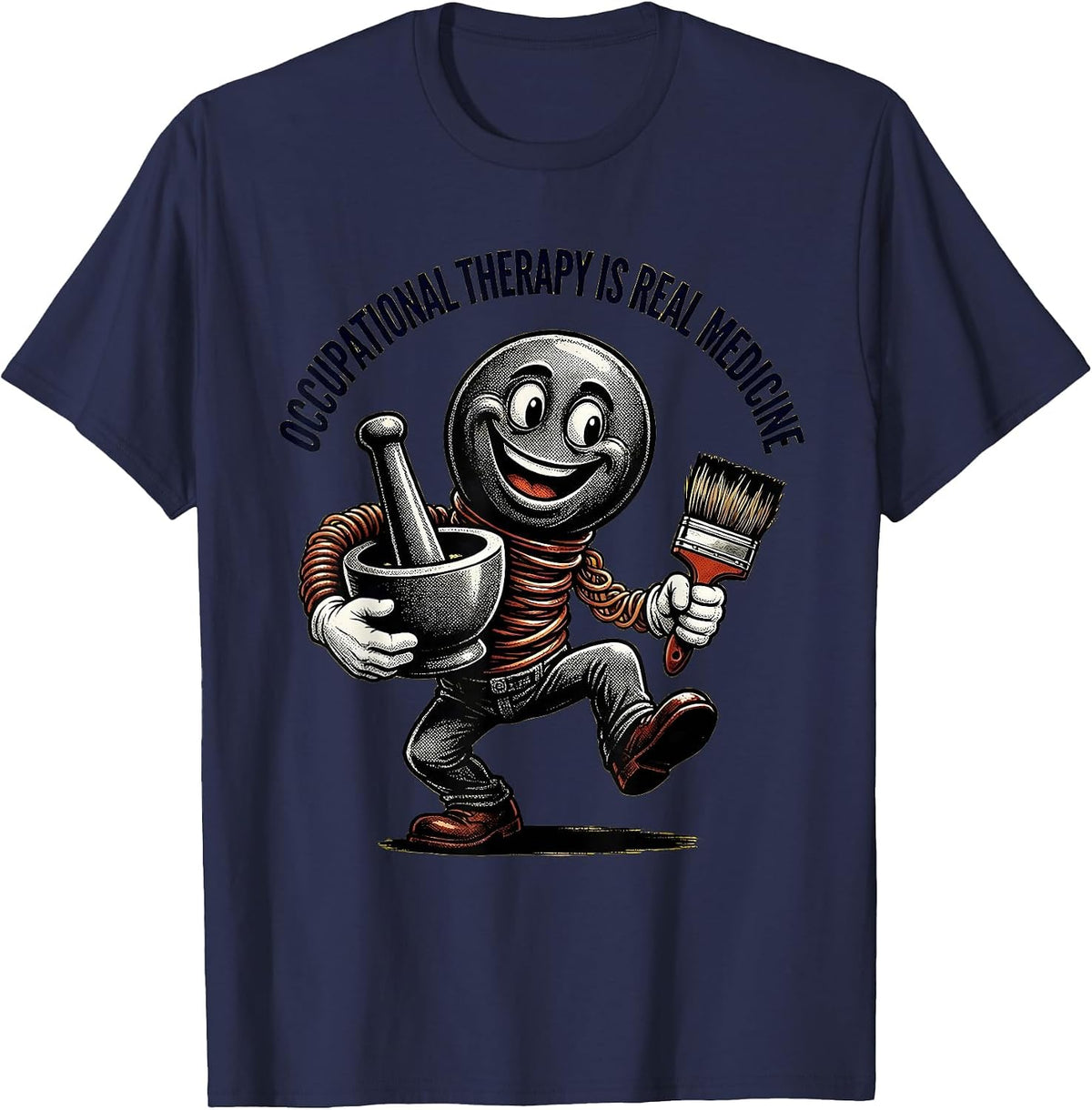 Men's Occupational Therapy Is Real Medicine OT Design T-Shirt - Navy Blue