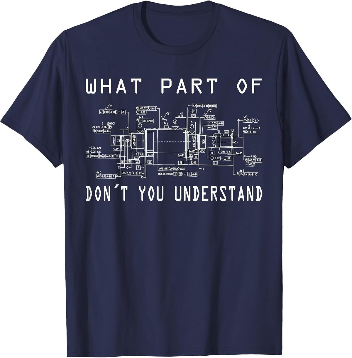 Constructor Mechanical Engineering Technical Draftsman Funny T-Shirt - Navy Blue