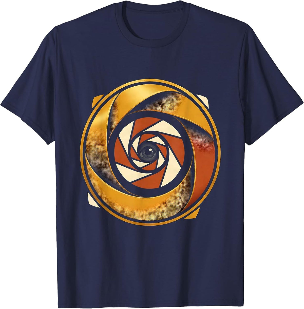 Fibonacci Spiral Sacred Geometry Math Enthusiast T-Shirt - Navy Blue