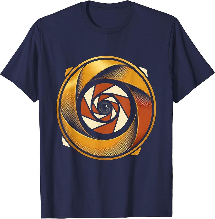 Fibonacci Spiral Sacred Geometry Math Enthusiast T-Shirt - Navy Blue