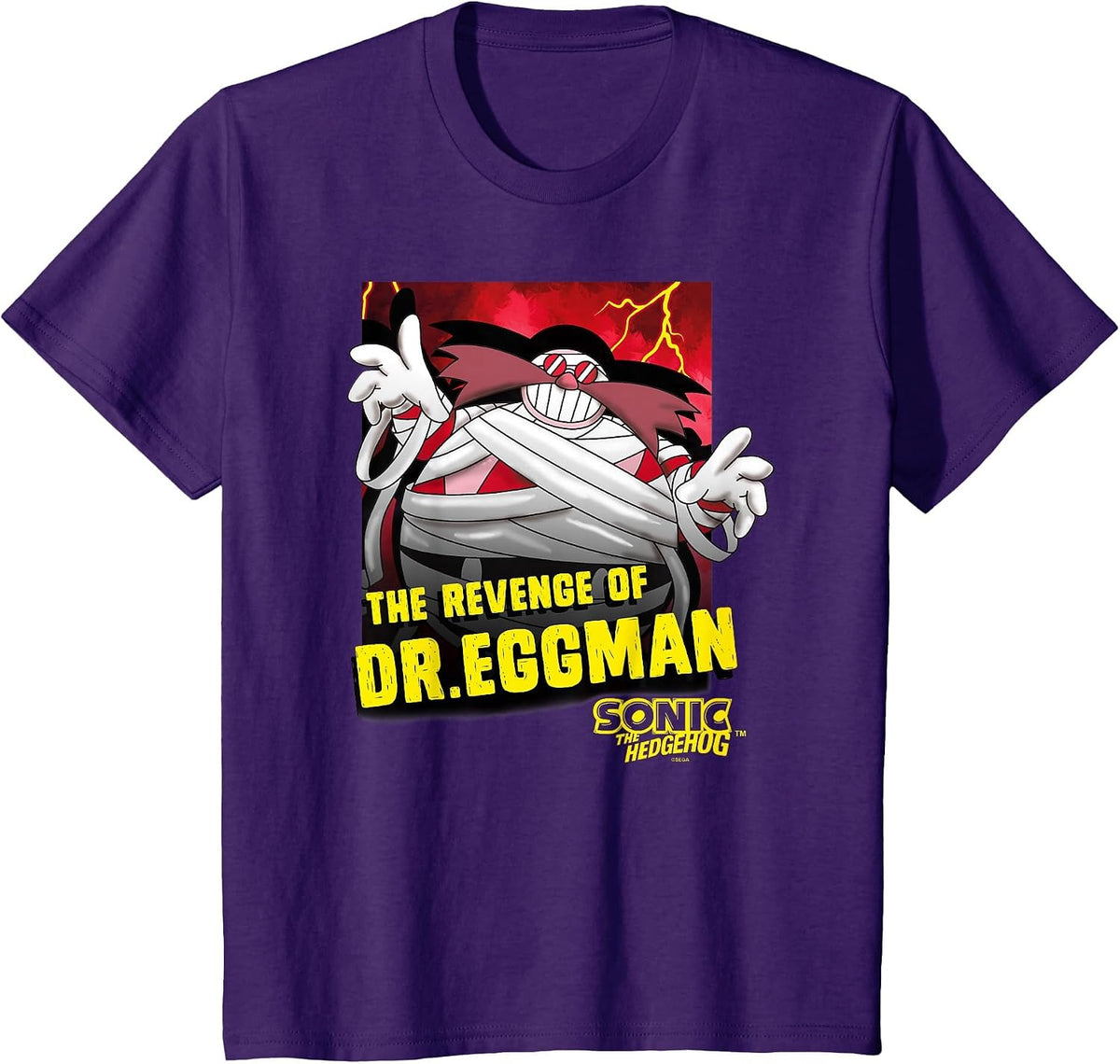 Sonic The Hedgehog Halloween The Revenge of Dr Eggman Logo T-Shirt - Purple