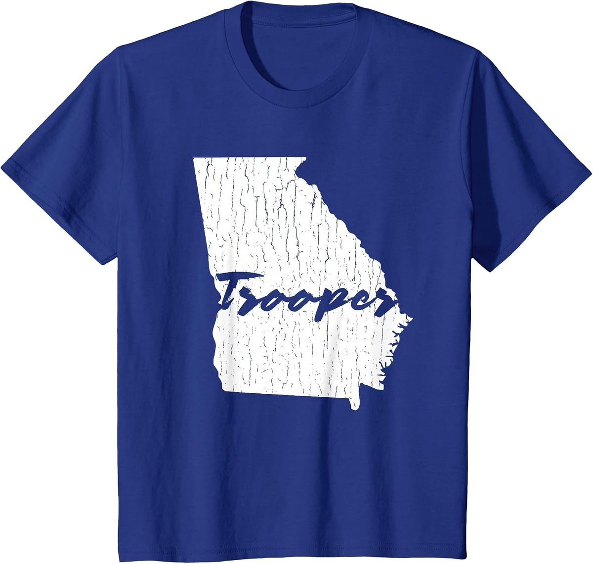 Georgia State Trooper Distressed Graphic T-Shirt T-Shirt - Royal Blue