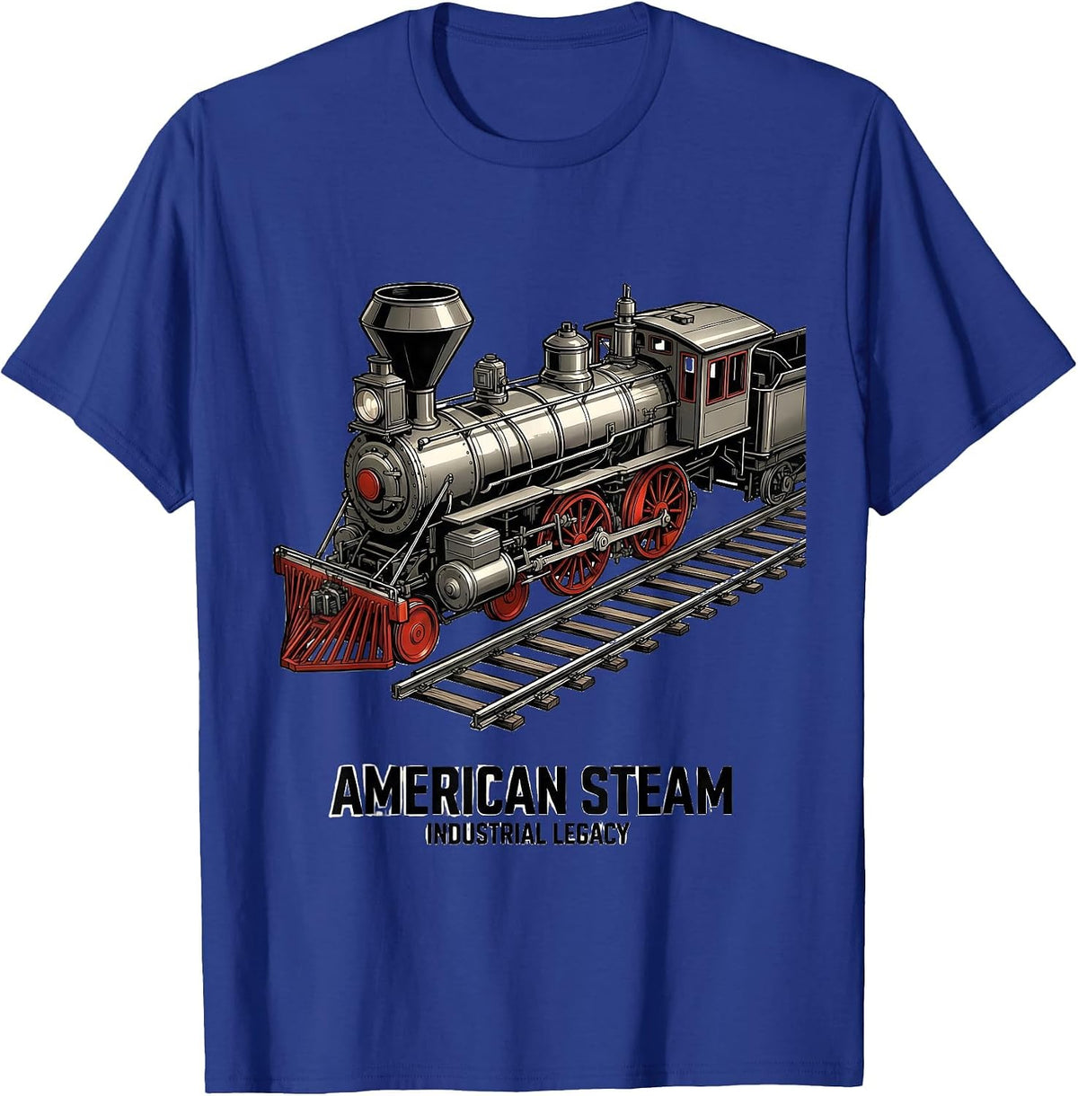 American Steam Industrial Legacy Big Boy 4014 Train Engineer T-Shirt - Royal Blue