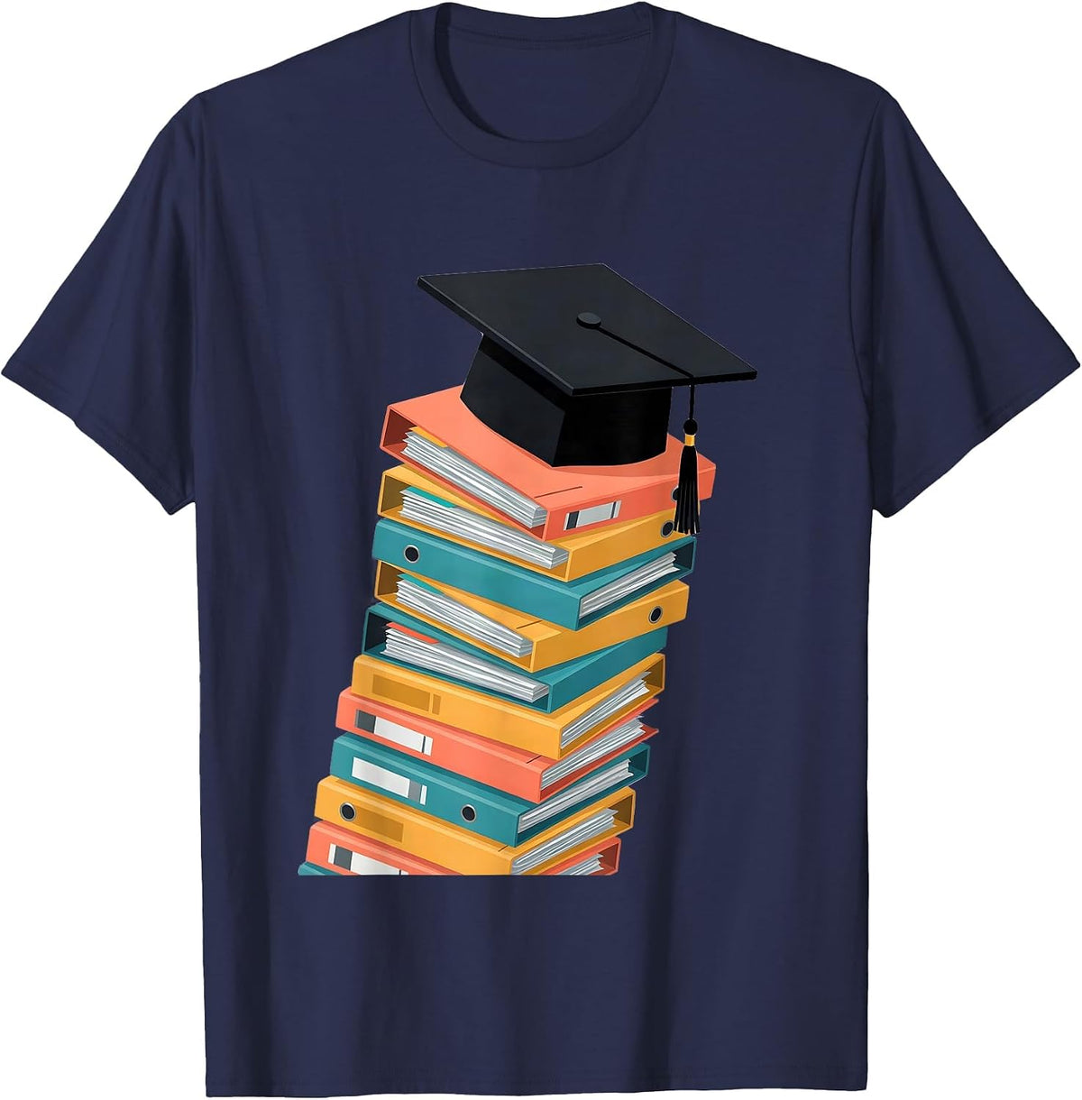 Men's Sped Teacher Graduation Cap IEP Stack Gift T-Shirt - Navy Blue