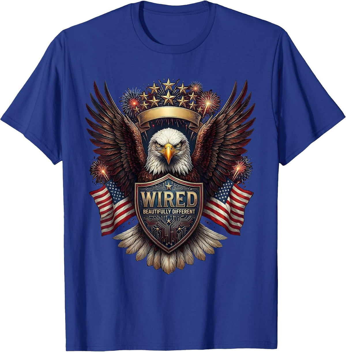 Men's Wired Beautifully Different Neurodiversity Design T-Shirt - Royal Blue