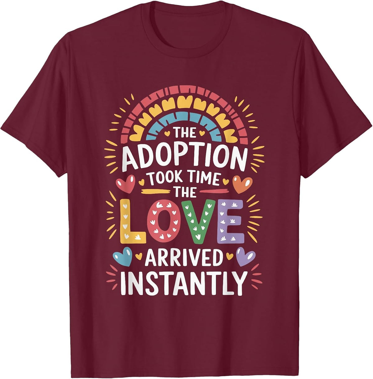 Gotcha Forever Adoption Day, Adoption Day Adoptive Parents T-Shirt - Burgundy