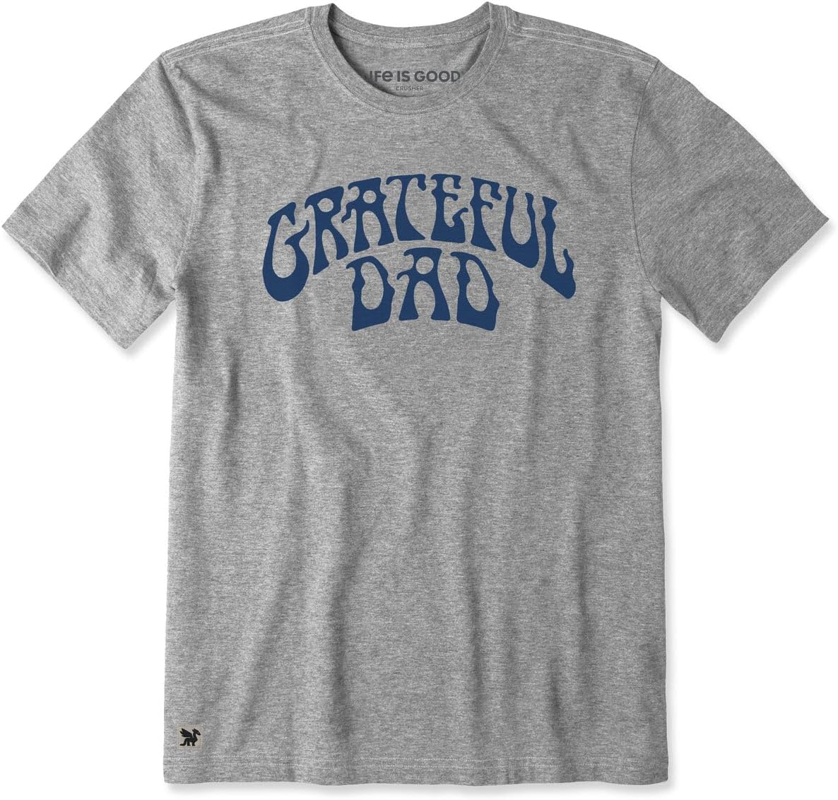 Life is Good. Men's Grateful Dad Co. Short Sleeve Crusher Tee, Heather Gray - As Pictured
