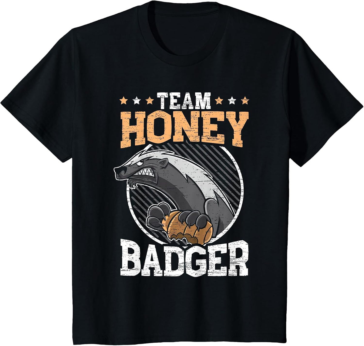 Team Honey Badger Fearless Animal Ratel Courageous Carnivore T-Shirt - Black