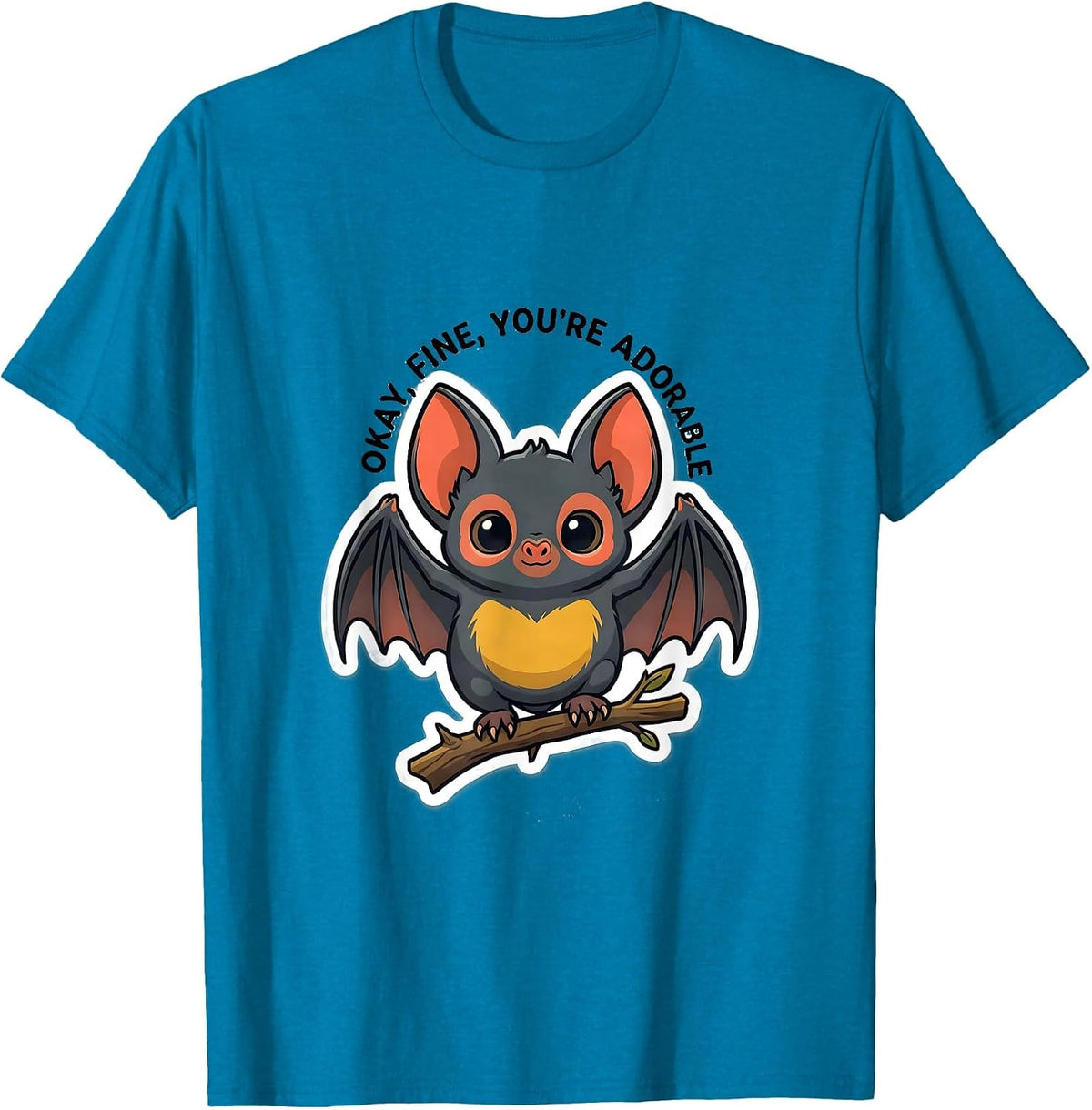 Okay, Fine, You're Adorable Vintage Bat Lover Halloween T-Shirt - Sapphire Blue