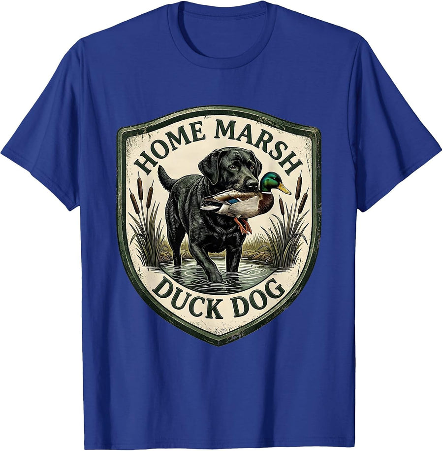 Home Marsh Duck Dog Vintage Labrador Hunting Dog Rural Pride T-Shirt - Royal Blue