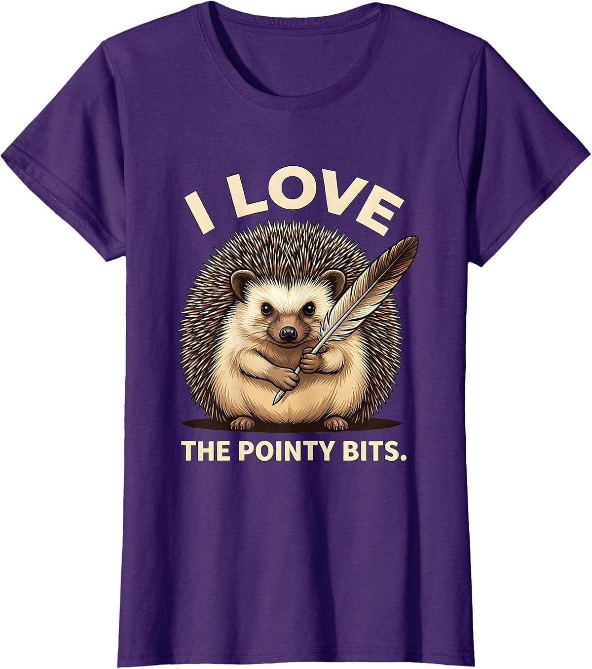 Women's I Love The Pointy Bits Cute Hedgehog Lover Funny Hedgehog T-Shirt - Purple
