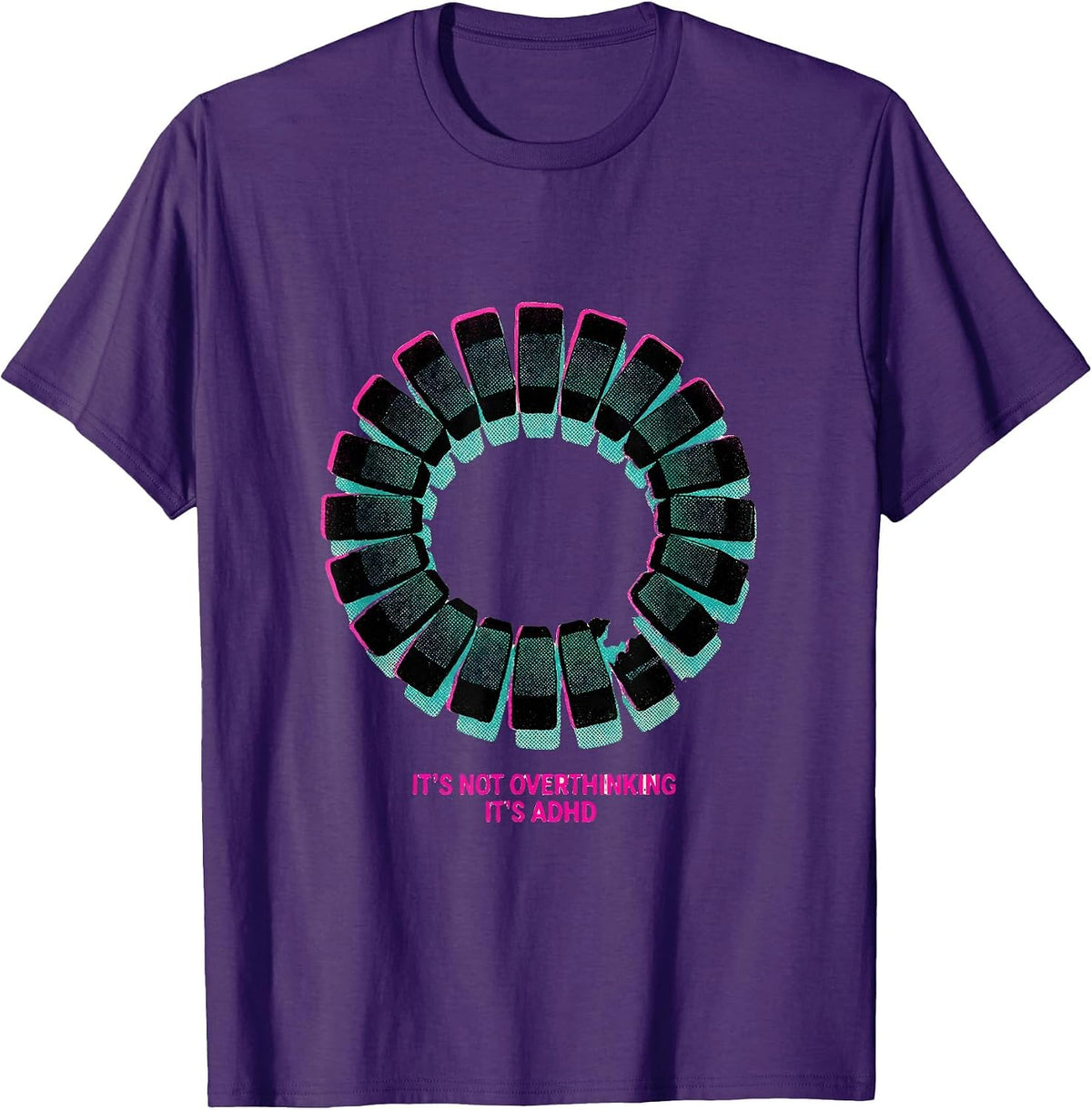 It's Not Overthinking It's ADHD Funny Neurodiversity T-Shirt - Purple
