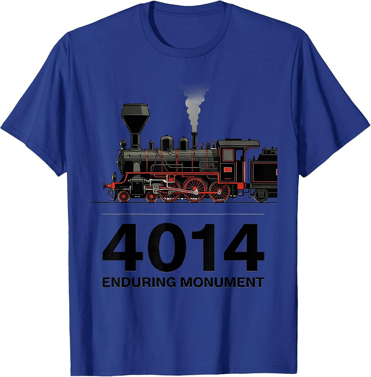 4014 Enduring Monument Vintage Steam Locomotive Railroad T-Shirt - Royal Blue