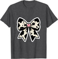 Men's Cowprint Bow Coquette Cute Cow Lover Gift T-Shirt - Dark Heather Grey