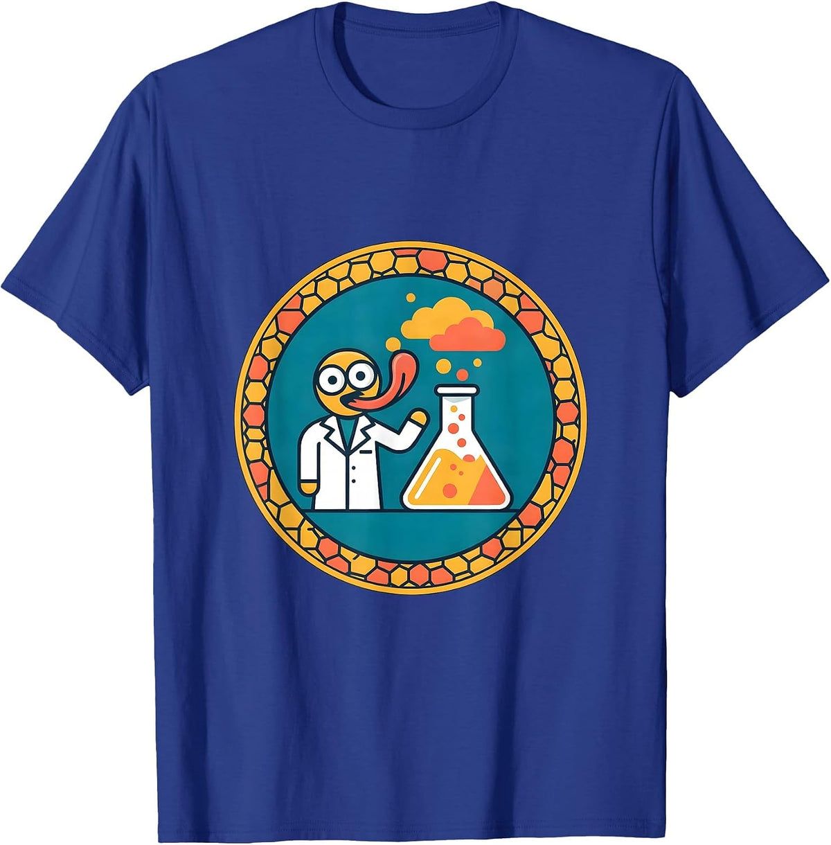 Chemist Lick Periodic Table Science Humor Graphic T-Shirt - Royal Blue