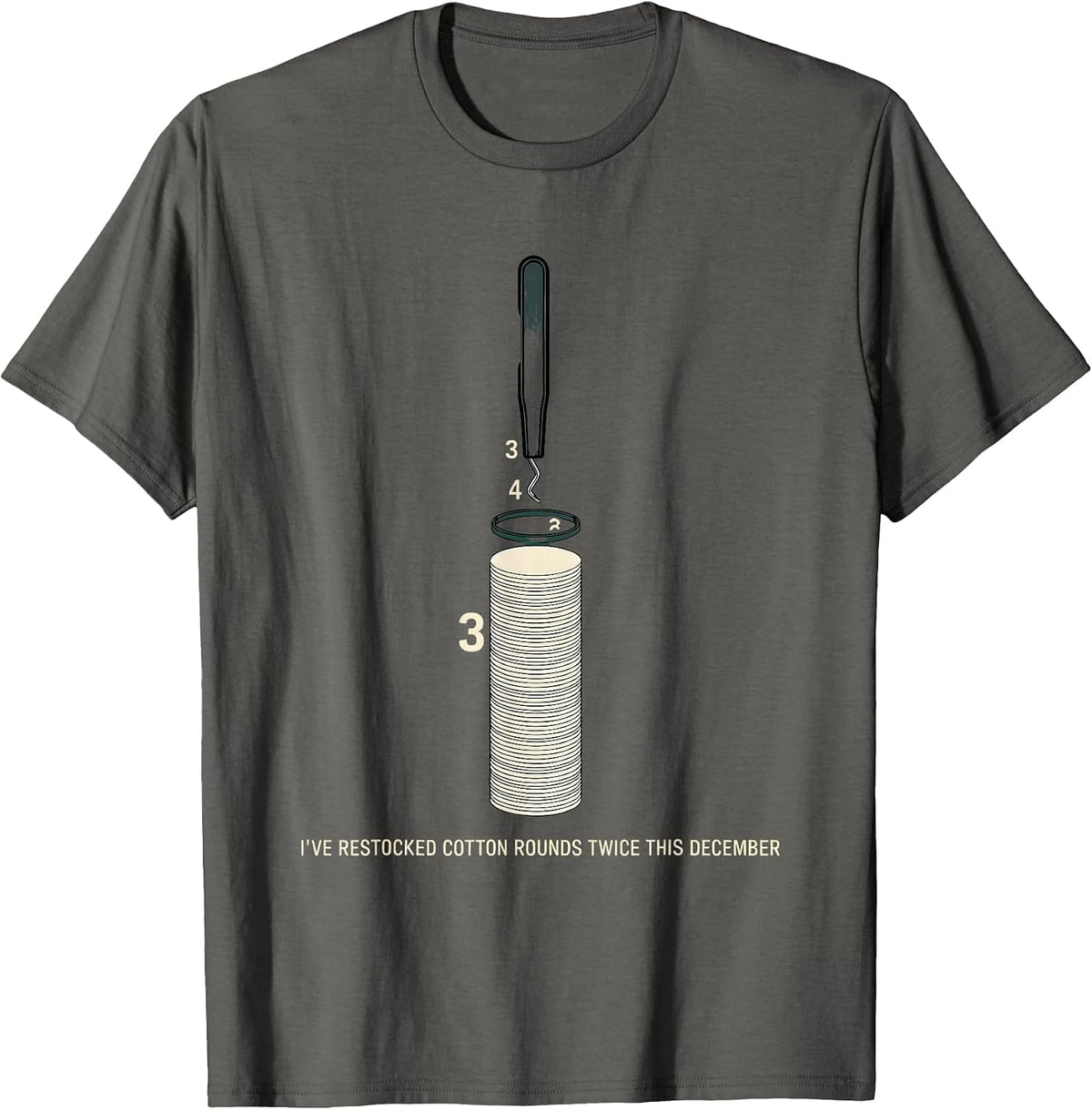 I've Restocked Cotton Rounds Twice This December Esthetician T-Shirt - Asphalt Grey