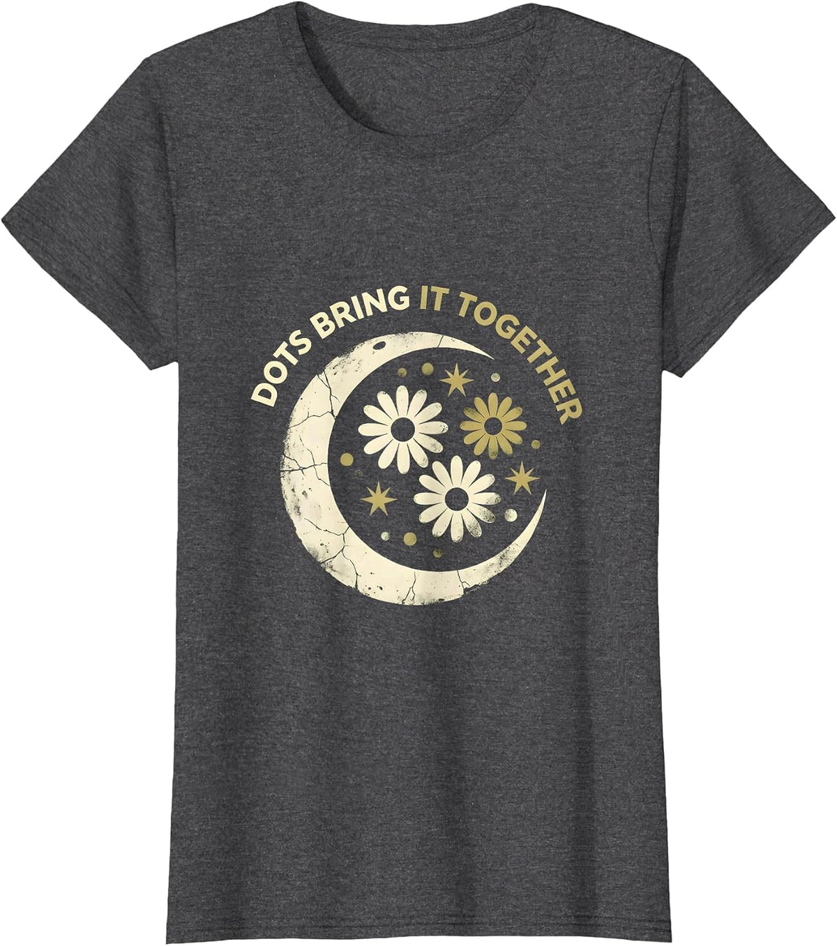 Women's Dots Bring It Together Graphic Design T-Shirt - Dark Heather Grey
