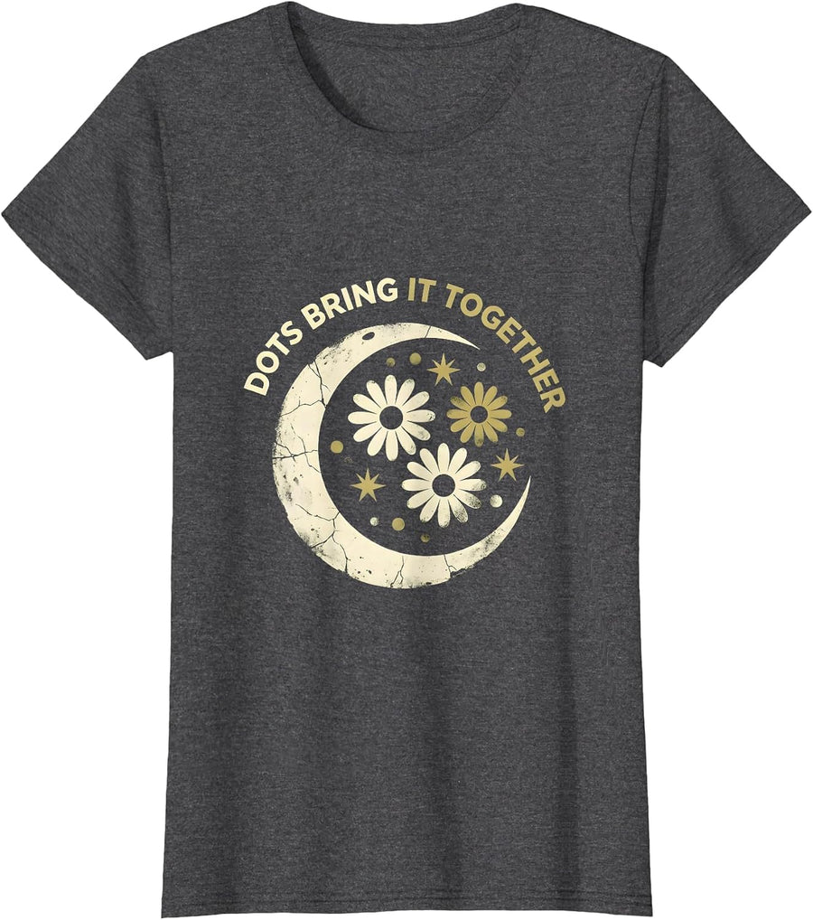 Women's Dots Bring It Together Graphic Design T-Shirt - Dark Heather Grey