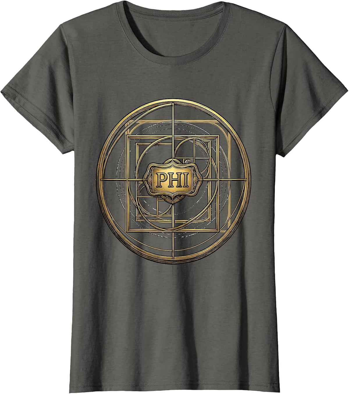 Women's Phi Golden Ratio Sacred Geometry Math Enthusiast Teacher T-Shirt - Asphalt Grey
