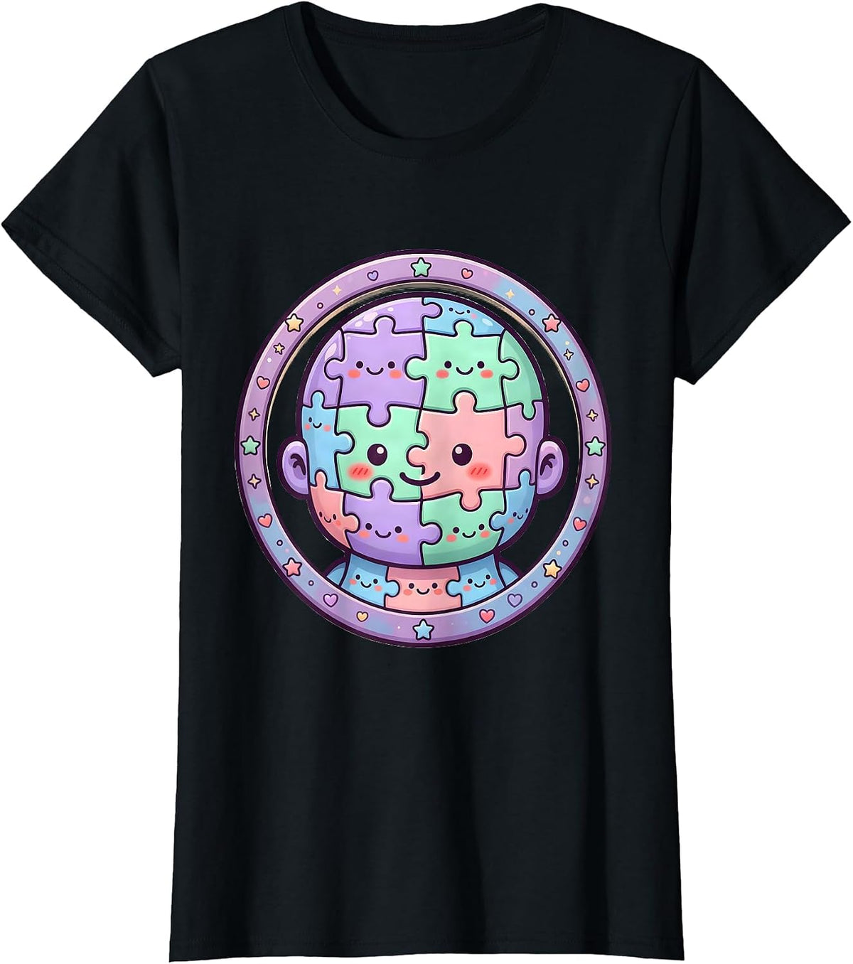 Puzzle Mind Neurodiversity Celebrate All Kinds T-Shirt - Black