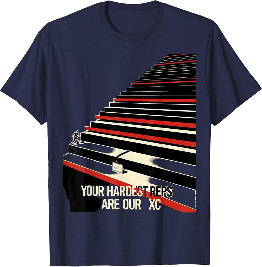 Your Hardest Reps Are Our XC Funny Cross Country Running T-Shirt - Navy Blue