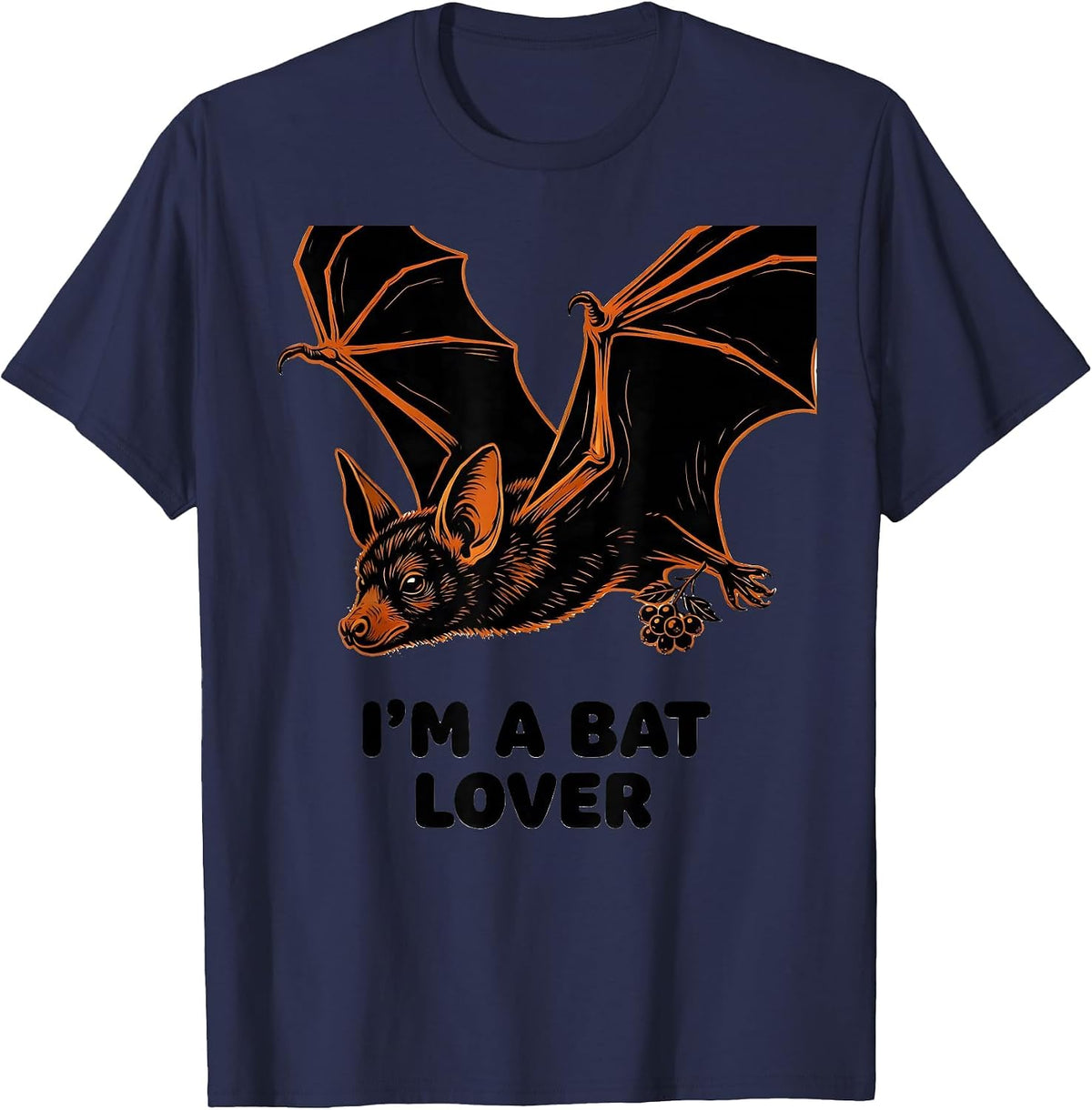 Men's I'm A Bat Lover Funny Bat Enthusiast Wildlife Conservation T-Shirt - Navy Blue