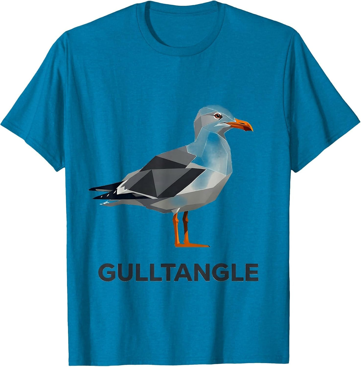 Gulltangle Geometric Bird Pun Funny Math Teacher Humor T-Shirt - Sapphire Blue