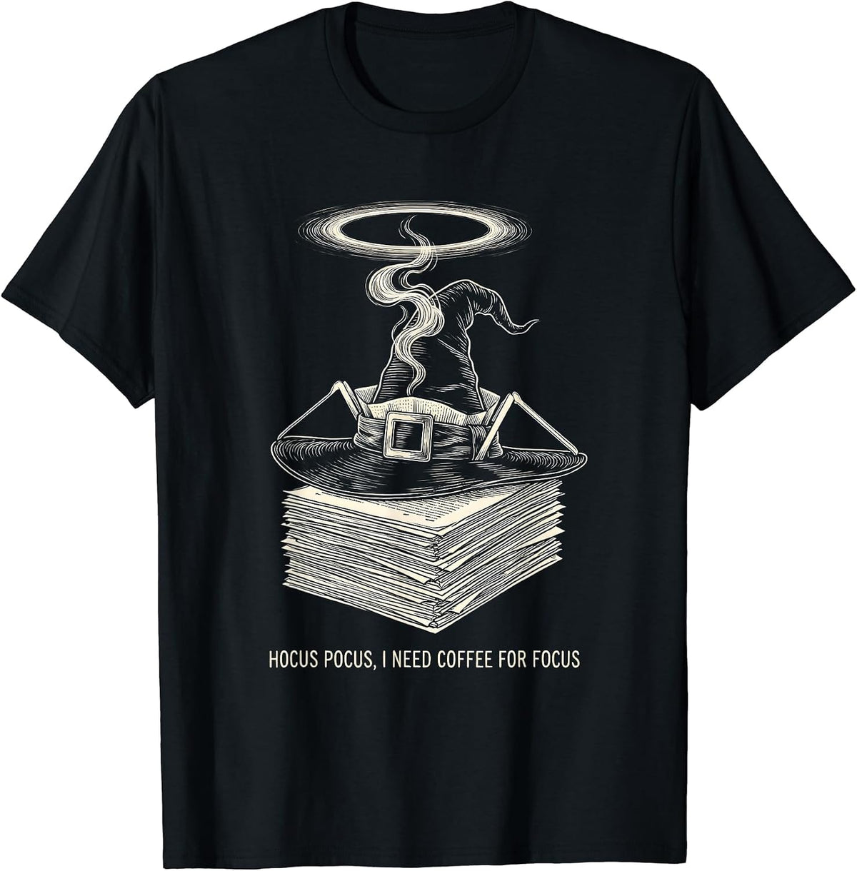 Men's Hocus Pocus I Need Coffee For Focus Funny Halloween Teacher T-Shirt - Black