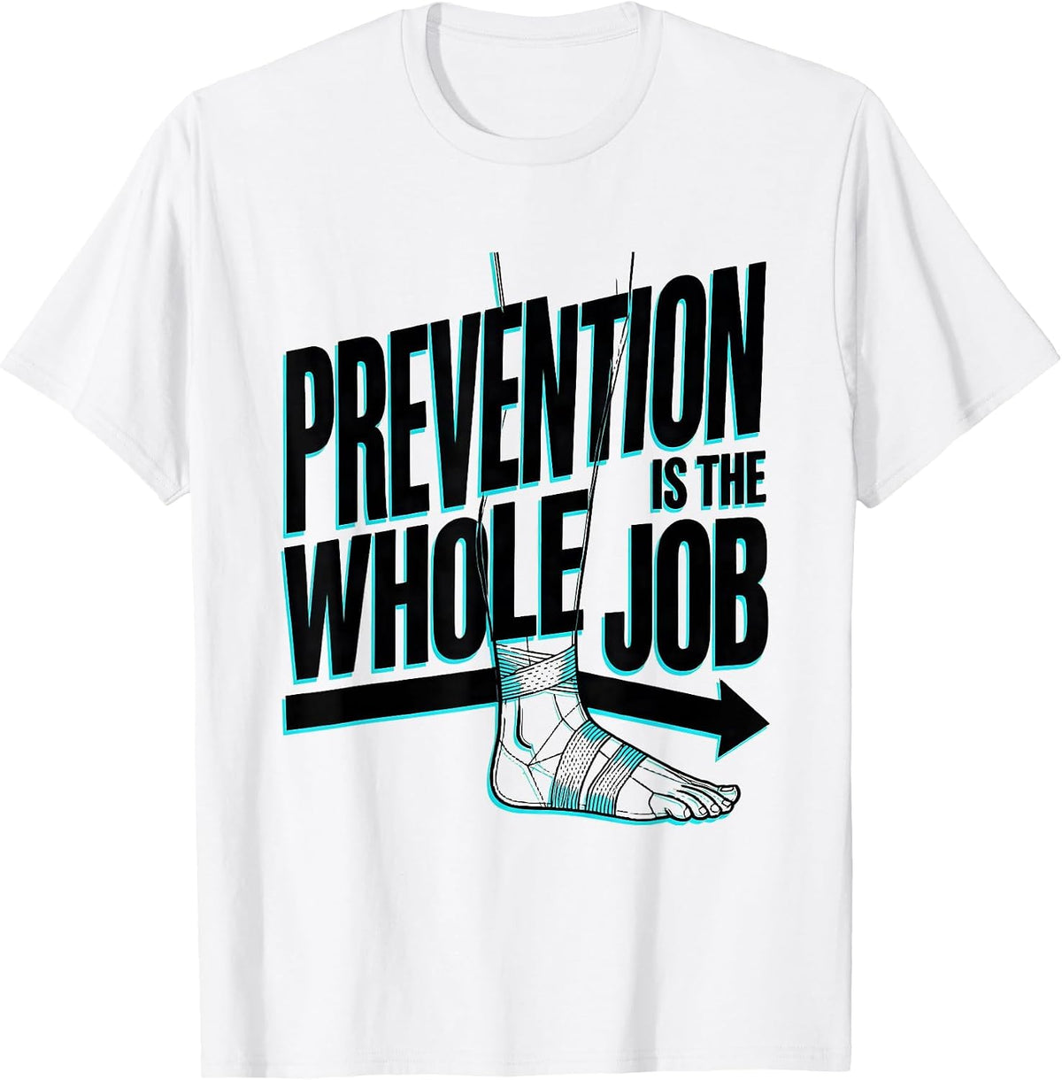 Men's Prevention Is The Whole Job Wellness Squad Health Trainer T-Shirt - White
