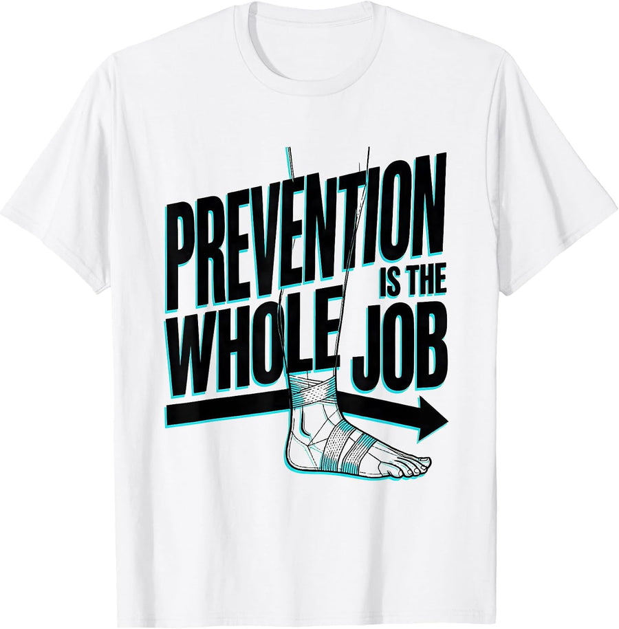Men's Prevention Is The Whole Job Wellness Squad Health Trainer T-Shirt - White