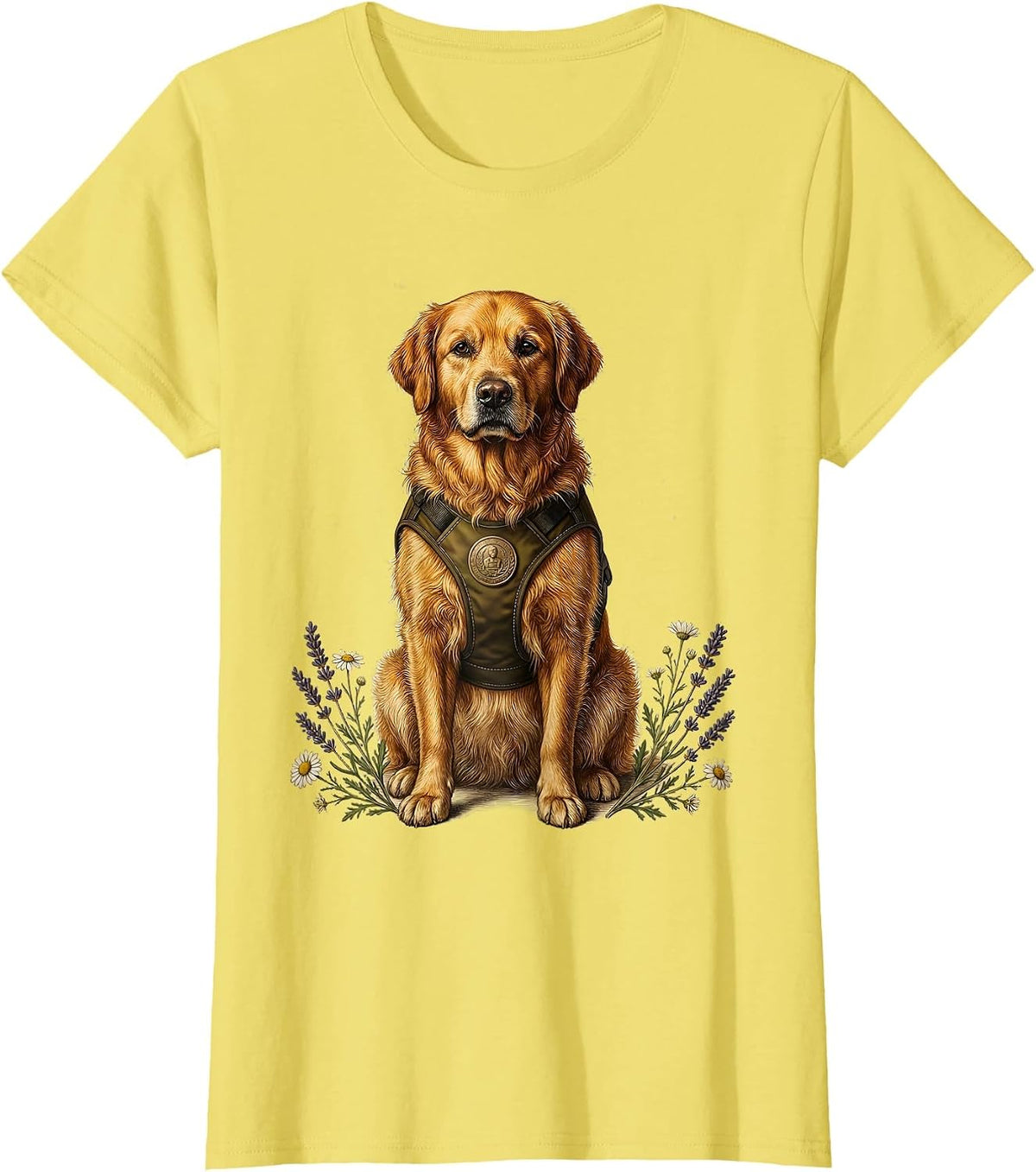 Occupational Therapy Dog Official Vest Graphic T-Shirt - Lemon Yellow