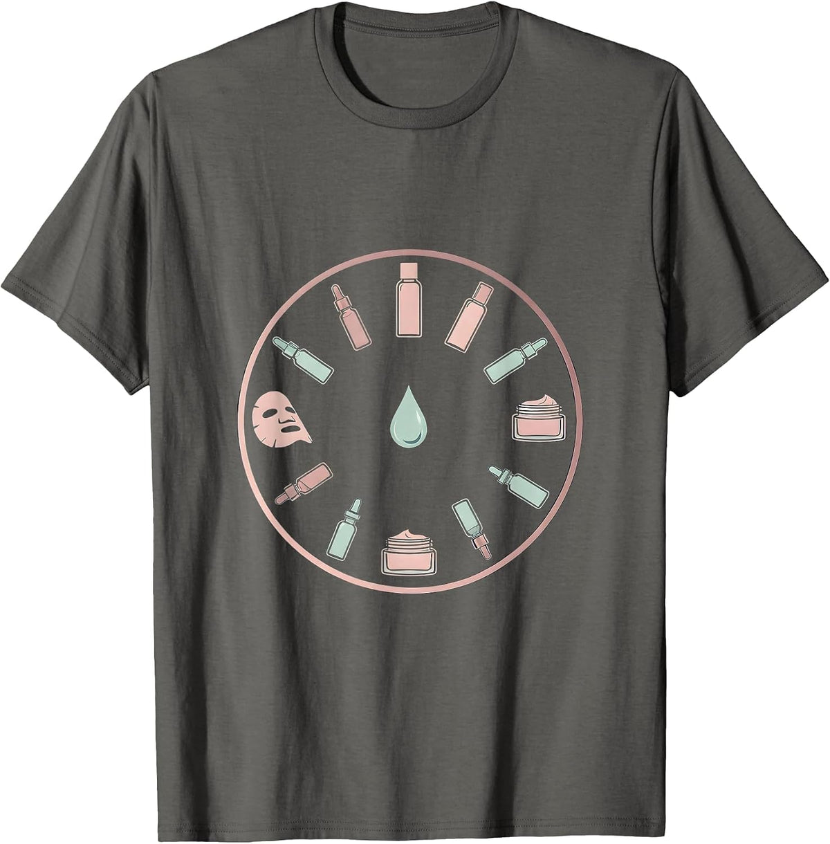 Men's K-Beauty Glass Skin 10-Step Skincare Routine T-Shirt - Asphalt Grey
